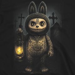 Evil Labubu Lantern T-Shirt – Creepy Gothic Horror Streetwear Tee