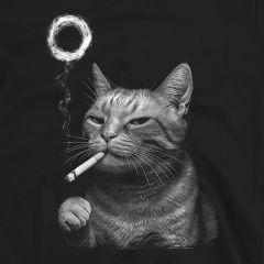Judgy Cat Smoking Tee | Sarcastic Kitty Graphic Shirt