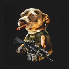 Pitbull Militaire Avec Cigare Badass T-Shirt
